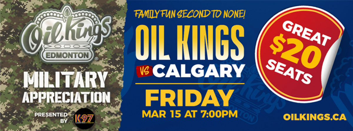 2024-03-11 K-97 Army: Edmonton Oil Kings Military Appreciation Night